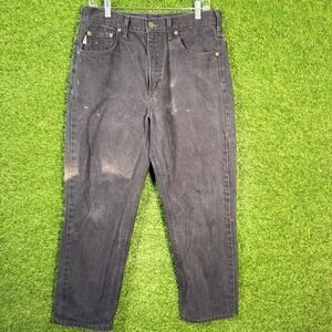 Carhartt B177 BLK Relaxed Fit Black Jeans‎ Men's 34x32 Cotton Denim Casual